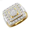 Medboo Whoholesa – bague en or jaune 14 carats, 2,25 ct, Vvs Moissanite, grand bijou de luxe, bague en diamant Hip Hop pour hommes