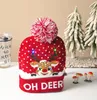 Gros Noël Led Chapeaux Tricotés Enfants Bébé Mamans Hiver Chaud Bonnets Crochet Casquettes Pour Citrouille bonhommes de neige Festival décor de fête accessoires cadeaux bonnets de mode