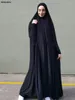 Ethnische Kleidung Siskakia Türkische Frauen Abaya Marokkanisches Bindalli Traditionelles Hijabs-Kleid Fledermausärmel Übergroße muslimische Ramadan-Robe