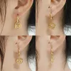 Stud 316L Stainless Steel Earring Hoop Earrings For Women Chain Charm Geometric Round Star Snake Pendant Jewelry Gift 231025