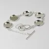 Beadsnice bracelet trays blank po round blank brass with five bezels for 14mm round resin or cabochon ID 12141234m