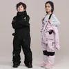 Jaquetas de esqui 2023 crianças terno de esqui de uma peça meninas meninos quente jaqueta de snowboard macacão crianças conjunto macacões à prova de vento à prova d'água