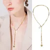 NY CONCH CHAIN ​​CHEDANT Halsband Kvinnor Rostfritt stål Natural Mother of Pearl Halsband Cleavicle Chain Fashion Jewelry277W