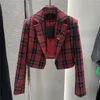 Damespakken 2023 Herfst Plaid Klein Pakje Koreaanse Jas Slim Fit Vintage Jas Chique Elegante Blazer Voor Vrouwen Vrouwelijke kleding Uitloper