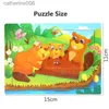 Puzzles 15*11cm 3D Puzzle Cartoon Animals Wood Puzzle Kids Cognitive Jigsaw Puzzle Baby Wooden Toys Educational Toys for ChildrenL231025