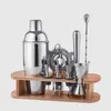 Bar Tools 1Set 350-800ML Stainless Steel Boston Cocktail Shaker Mixer Wine Martini Bartending Drink Party Bar Lemon Tea Tools Storage Rack 231025