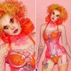 Stage Wear Women Sexy Nightclub Gogo Performance Clothes Clown Bikini Bodysuit Party Rave Outfits Festival Cosplay VBD3710