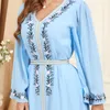 Vêtements ethniques Mode Abaya pour femmes musulmanes Mousseline de mousseline de soie Maxi Robe Turquie Arabe Kaftan Islamique Eid Party Dubaï Saudi Robe