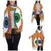 Scarves Two Eye Yayoi Kusama Shawl Wraps Women Warm Long Soft Scarf Polka Aesthetic Dots Pashmina Tassel