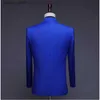 Ternos masculinos Blazers Moda Homens Negócios Lantejoulas Terno 2 Peça Azul / Vermelho Clássico Casamento Dança Festa Desempenho Vestido Masculino Blazer e Calças Q231025