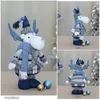 Décorations de Noël Décoration d'arbre de poupée bleue Chapeau pointu Fenêtre de cerf à longue bouche Installation facile 231025