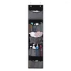 Caixas de armazenamento Saco de suspensão para suprimentos de banheiro de pelúcia organizador eficiente sobre a porta com 5 bolsos de malha chapéus