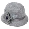 Berets Primavera e Outono Mulheres Linho Respirável Chapéu de Sol Top Grande Decoração de Flor Ao Ar Livre Moda Casual Princesa Plana