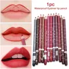 Lápis labiais 12 cores Matte Batom Pen Nude Rosa Matte Sólido Lip Gloss À Prova D 'Água Longa Duração Batom Lápis Lip Liner Pen Lip Maquiagem 231024