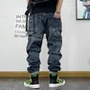 Jeans pour hommes Mode américaine Hip Hop Cargo Streetwear Skateboard Harem Pantalon Hommes Vêtements Japonais Harajuku Denim Pantalons décontractés Mâle 231025