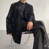 メンズスーツプレミアムベルベットヴィンテージブレザーメンファッションルーズ因果スーツコート韓国ストリートウェアジャケット