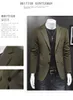 New Men's Suits Business Casual Suit Double breasted Solid Color Large Size Suit Slim Fit Olive Green Single Suit Wedding Dress