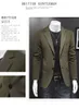 Nya mäns kostymer Business Casual Suit dubbelbröst fast färg stor storlek kostym Slim Fit Olive Green Single Suit Wedding Dress