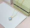 Fashion Pendant Necklaces for women Elegant 4/Four Leaf Clover locket Necklace Highly Quality Choker chains Designer Jewelry 18K Plated gold girls Gift