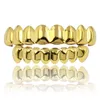 Clássico suave ouro prata rosa banhado a ouro dentes grillz 6 superior inferior falso dental dente chaves grills masculino senhora hip hop rapper bo2289