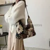 Bolsas de ombro Bolsas Bolsa de ombro feminina pintura floral impressão casual lona bolsa de grande capacidade bolsa de compras de moda femininaelegantebolsasloja