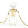 Pendentif Colliers Pierre Naturelle Quartzs Cristal Améthystes Collier En Acier Inoxydable Bouteille De Parfum Pour Femmes Bijoux À La Mode Cadeau255f