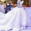 Robe De mariée De luxe, robe De bal élégante, manches longues, avec des Appliques en dentelle, Illusion De princesse, Afrique, 2024