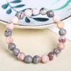 8mm Natural stone Pink Zebra Jasper bracelet Gemstone Healing Power Energy Beads Elastic Stretch stone round Beads bracelet