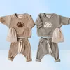 Kleidungssets Mode Kinder Kleidung Set Kleinkind Baby Junge Mädchen Muster Casual Tops Kind Lose Hosen 2 stücke Designer OutfitClothing5869812