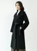 Kadın Yünü Karışımlar Tersinir Kaşmir Palto Kadınların Orta Uzunlukta Sonbahar ve Kış Zarif İnce Sizin Diz Deve Yünlü Ceket 231024