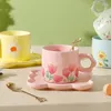 Кофейники, чашка со свежими цветами, европейский креативный набор, офисный послеобеденный чай, десерт, керамика