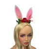 Articoli per feste Decorazioni floreali Orecchie Cerchio per capelli Donne Adolescenti Fascia per trucco per Pasqua Halloween Accessori cosplay