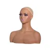 USA Entrepôt Livraison gratuite 2 PCS / LOT Support de perruque Tête de mannequin femme réaliste avec épaule Tête de mannequin Buste Tête de perruque pour affichage perruques Collier Boucles d'oreilles Chapeau