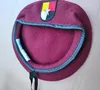 Berets U.S. Army 3th Airborne Special Forces Group Wool Purplish Red Beret ONE STAR BRIGADIER GENERAL RANK INSIGNIA Reenactment Hat