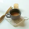 Tovagliette da tavolo Sottobicchieri tovaglietta rettangolari in cotone macramè Sottobicchieri di chicchi di mais intrecciati a mano Tappetino per tazze antiscivolo Latte resistente al calore