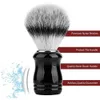 Shaving Foam 22mm Synthetic Badger Shaving Brush with Black Holder Stand 2IN1 Resin Handle Foam Brush Set for Men Close Wet Shave 231025