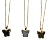 Pendant Necklaces Butterfly Shape Genuine Druzy Coated Healing Crystal Goldtone Plated DIY Stone Slice Charm Necklace