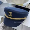 قبعات Newsboy مصمم Triumphal Arch Wool Embroidery Short Eave Hat Navy Hat Hat Propositile Decorative Head 6val