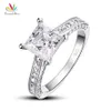 PEACOCK STAR 925 Sterling Silver Wedding Anniversary Engagement Ring 1 5 CT Princess Cut Smycken CFR8009 Y0723241I