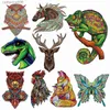 Puzzles Creative Wooden Animal Jigsaw Puzzles Elegant Shape Chameleon Dinosaur Puzzle Games Montessori Educational Toys For Adults KidsL231025