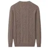 Men's Sweaters Arrival Autumn Winter Thickened Knitted Round Neck Jacquard Pullover Warm Pure Cashmere Sweater Size XS-3XL 4XL