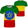 ETHIOPIA t shirt diy custom made name number eth t-shirt nation flag et logo ethiopian amharic college print po clothing272V