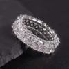 OL1422 Abiding Fine Jewelry Radiant Cut 3x5mm Moissanite Diamond 925 Sterling Silver Engagement Eternity Band Ring