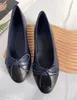 Balettskor designer kvinnor klänning skor grundläder casual sko tweed trasa splitt båge runda baletter loafers lady lägenheter
