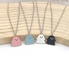 Pendant Necklaces Halloween Black And White Ghost Necklace For Women Cartoon Colored Alloy Stainless Steel Couple Chain Jewelry