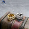 Bijoux fins à la mode, bagues glacées Hip Hop, bague scintillante, grosse bague en diamant Moissanite pour hommes