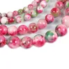 Pierre naturelle pêche vert-blanc rouge calcédoine perles en vrac 6 8 10 MM taille au choix pour la fabrication de bijoux bracelet pour femmes collier 292I