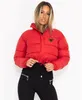 Damen-Langarmjacke, Designer-Oberbekleidung, Winter-Daunenjacke, Crop-Puffer für Damen, verdickter und vergrößerter Parka-Mantel aus Baumwolle, wind- und wasserdichte Jacke