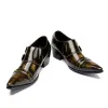 Chaussures formelles en cuir véritable pour hommes, chaussures de mariage à bout pointu, en Patchwork, originales, de loisirs, à la mode, 2023
