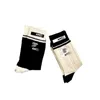 Black White Matching Mid-tube Socks INS Fashion Designer Letter Stocking Comfortable Breathable